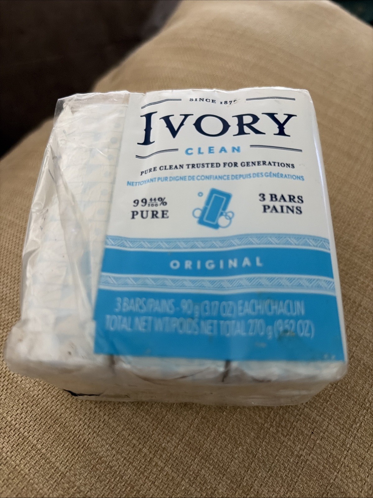 Ivory Clean Personal Size Bar Soap, Original: 3 Bars
