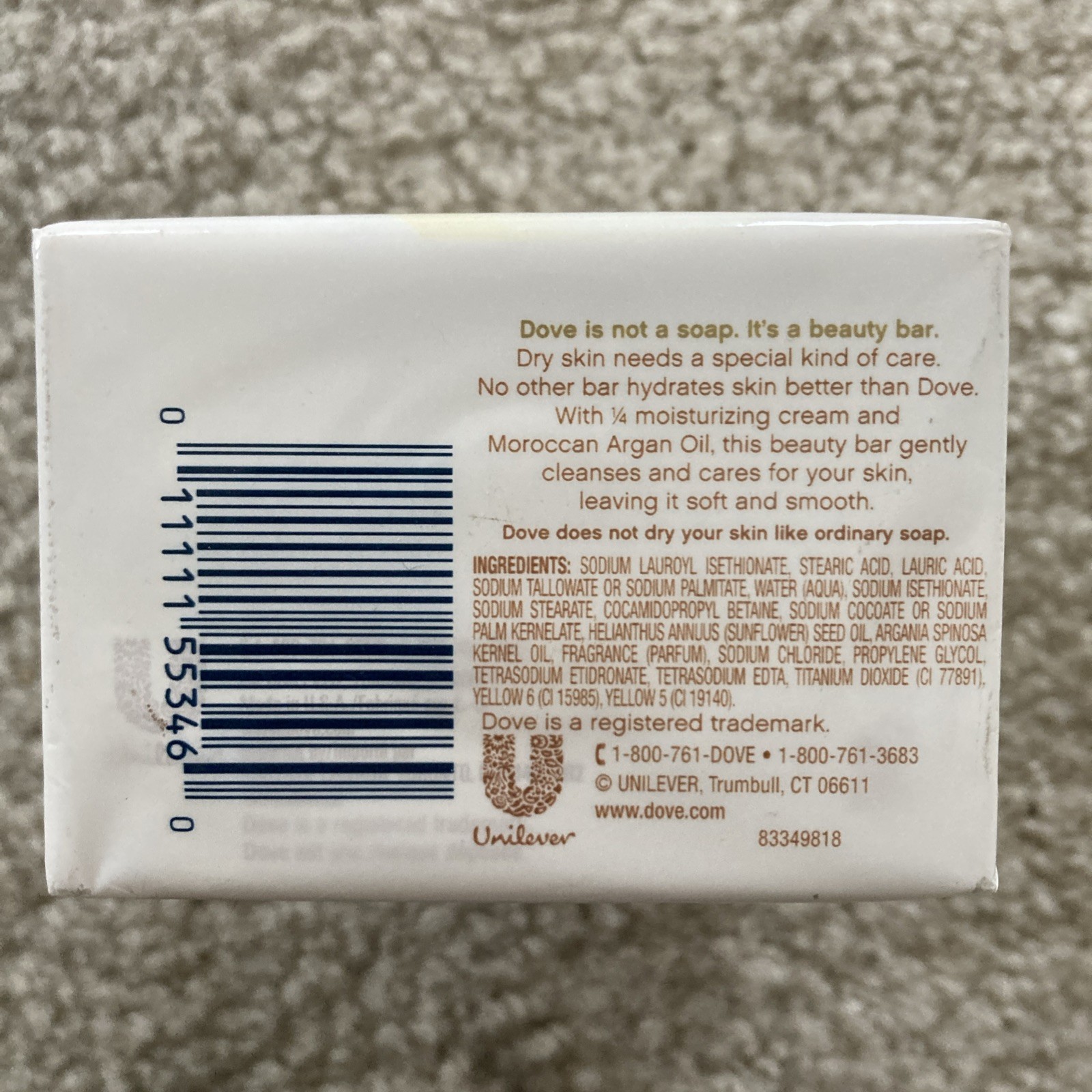 Dove Dry Oil Beauty Bar With Moroccan Argan Oil 3 Bars 3.17 oz NOS made in USA