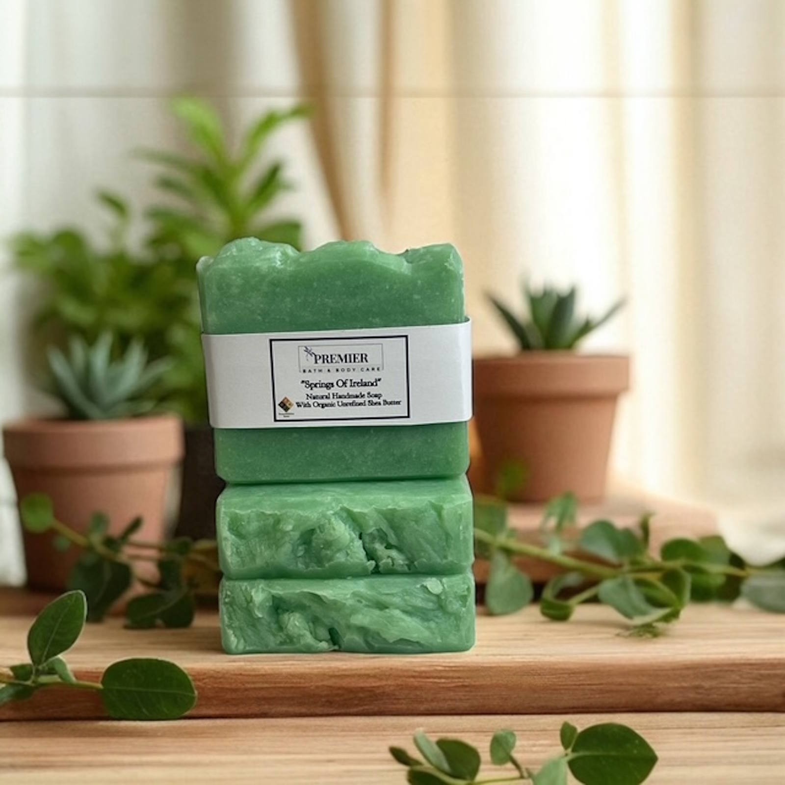 Natural Handmade Springs of Ireland Vegan Soap Bar with Organic Shea Butter