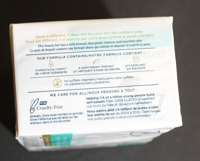 Dove Sensitive Skin More Moisturizing Than Bar Soap 3.75 oz, (4 Pack)