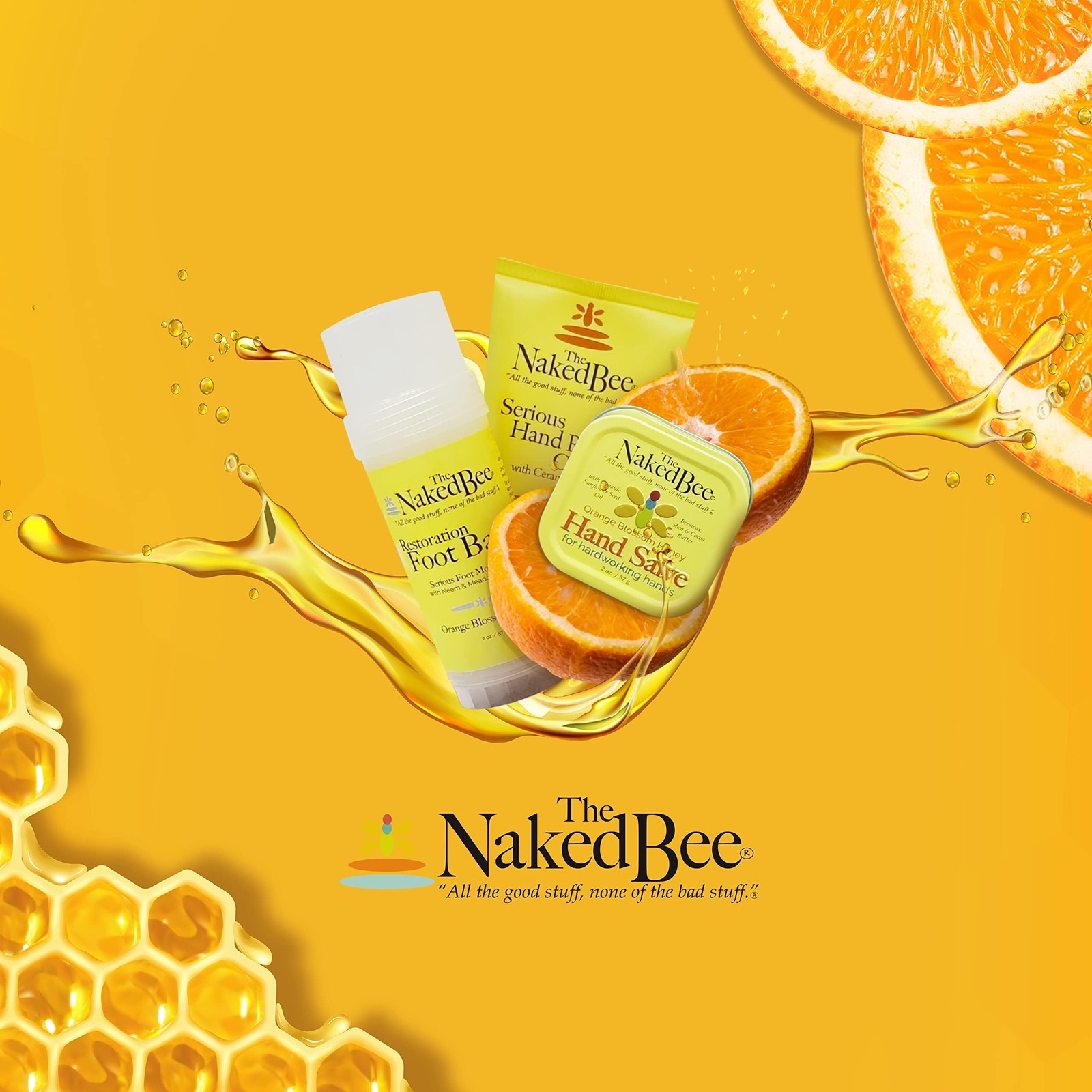 The Naked Bee Oatmeal Honey Triple Milled Soap, 5 Ounce, 6 Pack, Orange