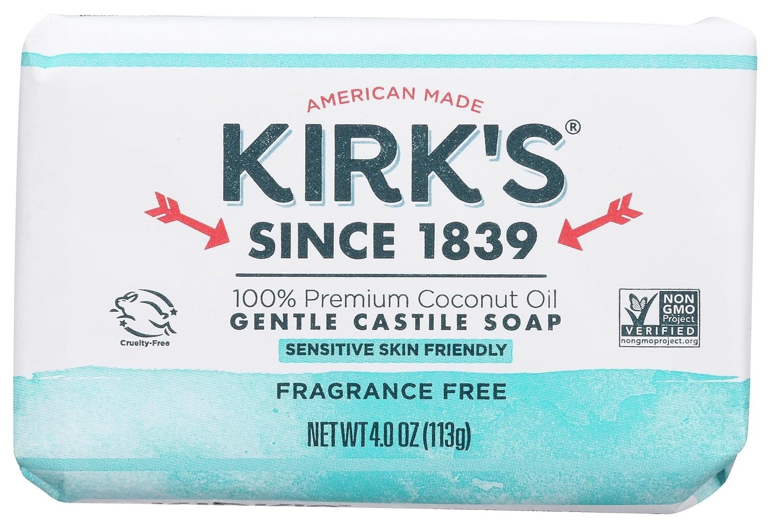 Cocoa Butter Infused Fragrance Free Castile Soap – 4 Ounces for Sensitive Skin