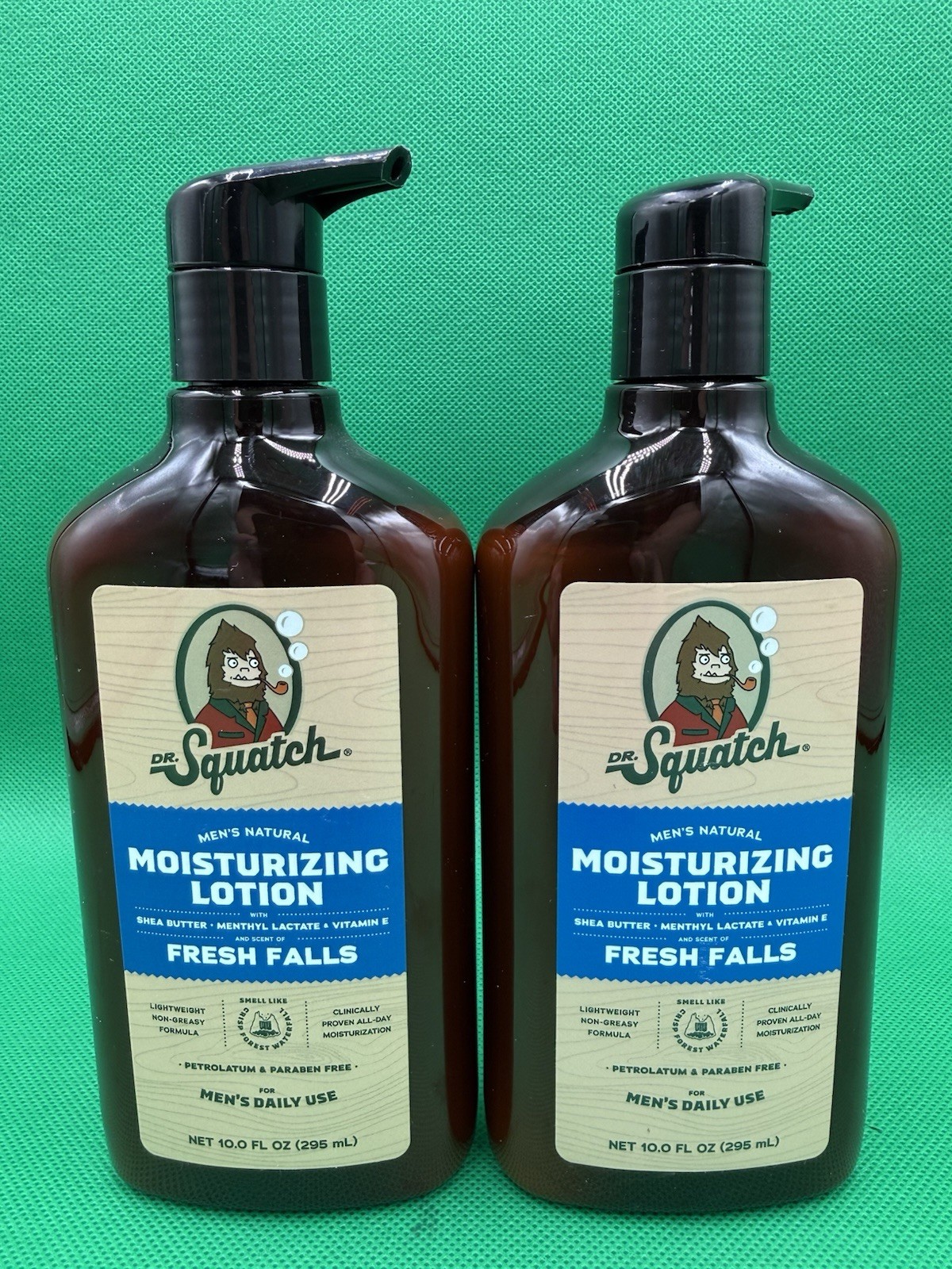 (2 Pack) Dr Squatch Men’s Natural Moisurizing Lotion Fresh Falls 10 oz ea E45