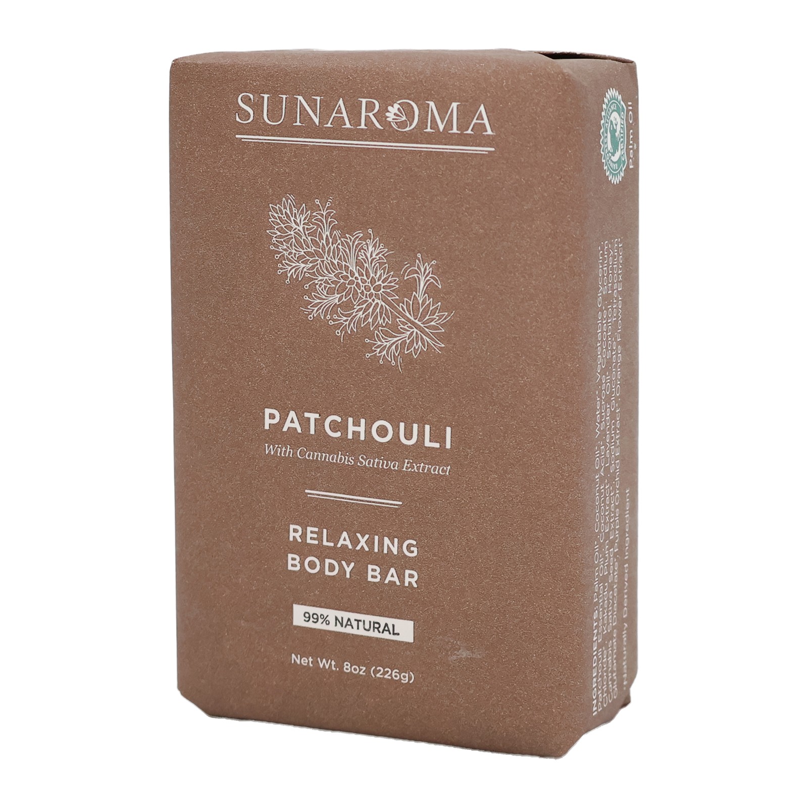 Sunaroma Patchouli Oil Relaxing Body Bar 8 Oz. Pack of 2