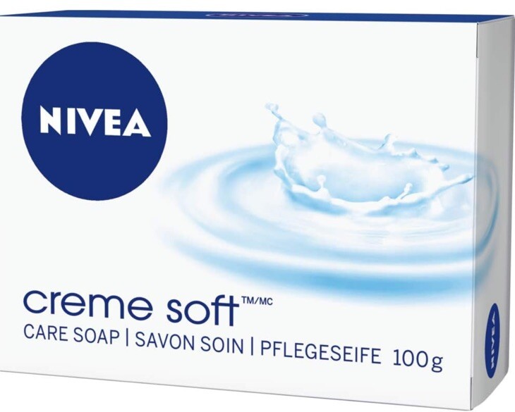 Pack Of 3 Nivea Creme Soft Care Bar Soap 96% Naturally Derived Ingredients 100g