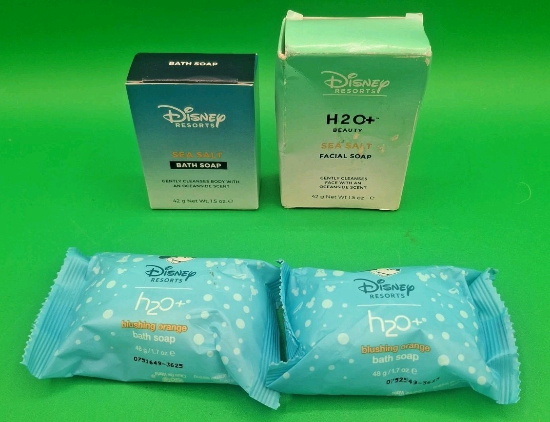 Lot of 4 Disney Resorts H2O+ Beauty Sea Salt/Blushing Orange Bar Soap Travelsize