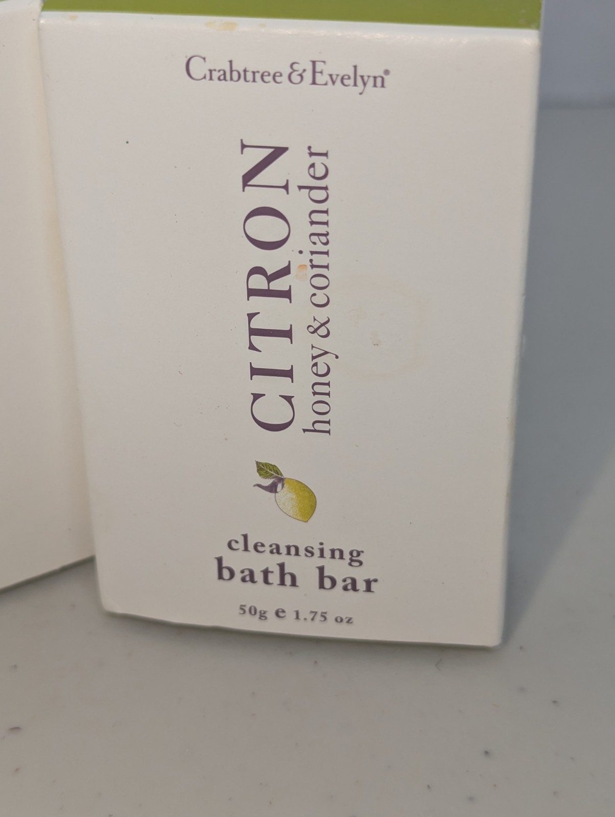 2 Crabtree & Evelyn Citron Honey & Coriander Bath Bar 1.75 Oz