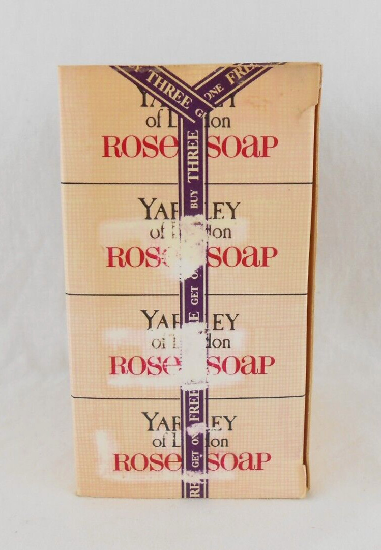 Yardley of London Roses Pink Bath Bar Soap Pack of 3 New Open Box Vintage 1990