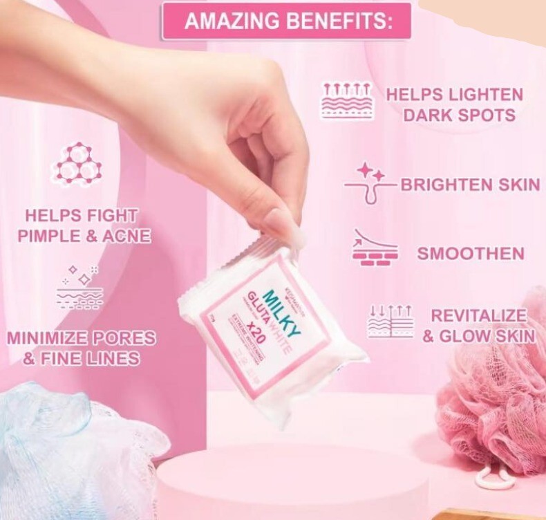 3 pcs Milky Gluta White Premium Soap 70 g /each