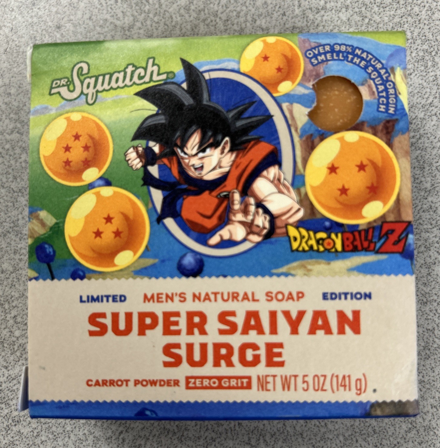 Dr. Squatch SUPER SAIYAN SURGE Natural Soap Bar ZERO Grit DRAGON BALL Z Lmt Ed