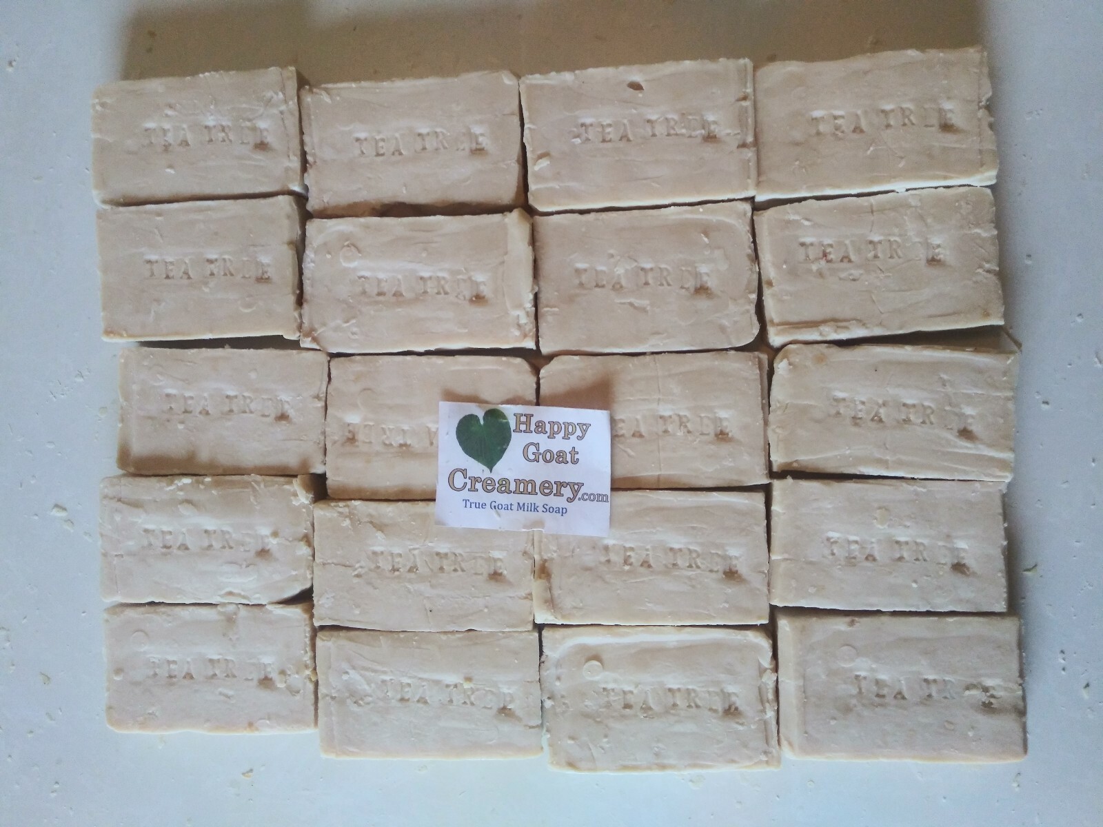 20 BARS TEA TREE GOAT MILK SOAP PURE ESSENTIAL OILS HAPPY GOAT CREAMERY WHOLESAL