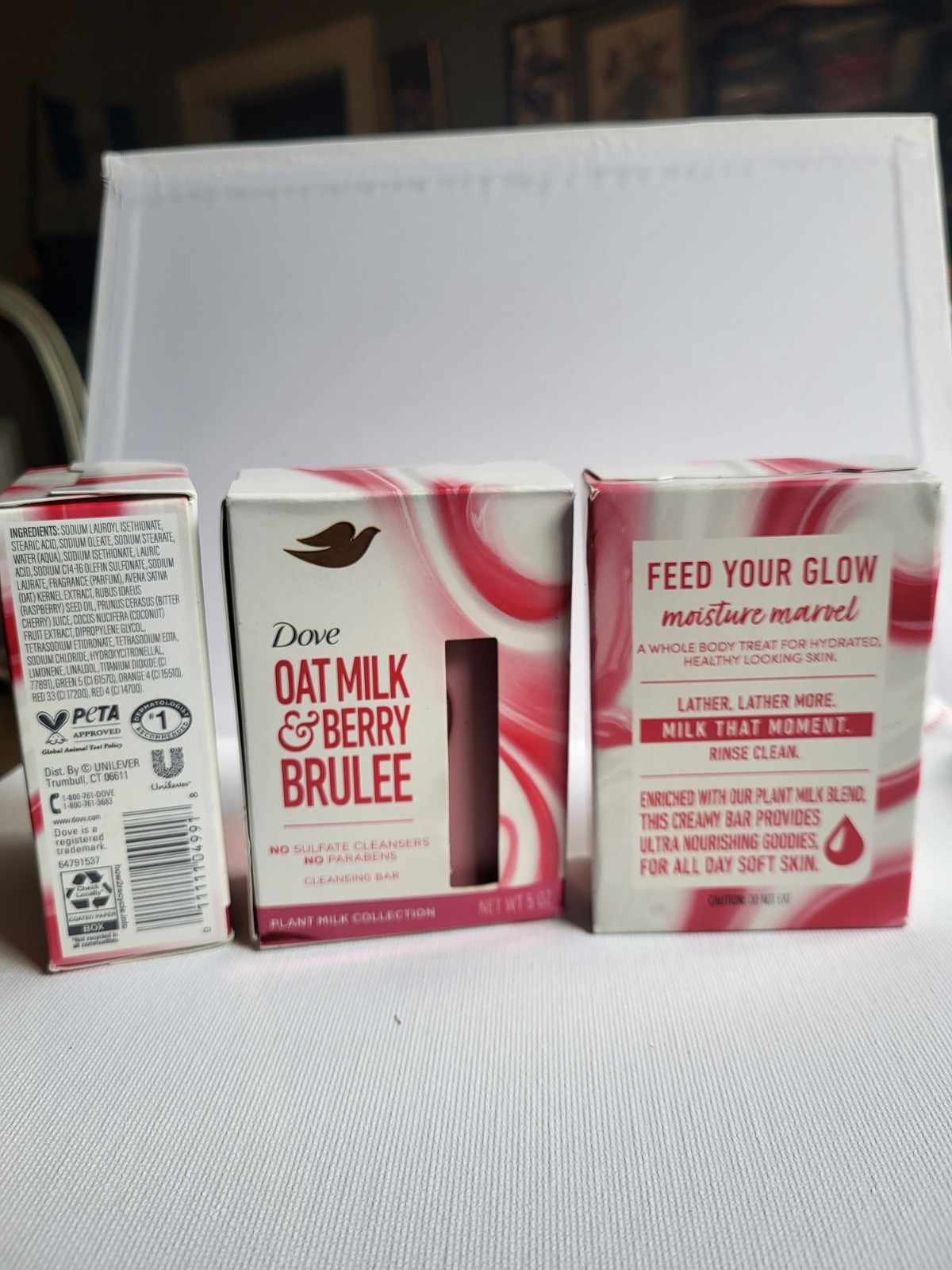 Dove Oat Milk Berry Brulee Plant Milk Bar Cleansing Soap 5 OZ Lot Of 3. 1Z