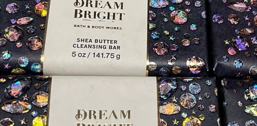 X2 Lot DREAM BRIGHT Bath & Body Works Bar Shea Butter Cleansing Scented Soap