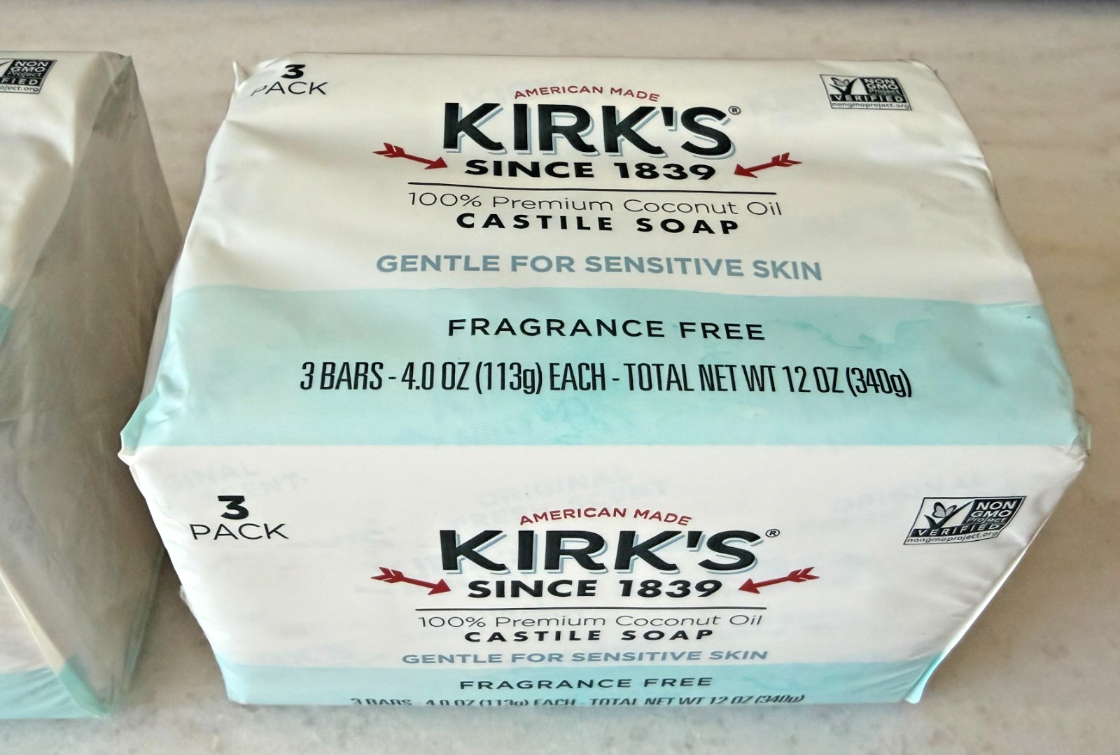 6 – 4 oz Bars Kirk’s Castile Coco Oil Soap Natural Fragrance Free Exp: 7/2030