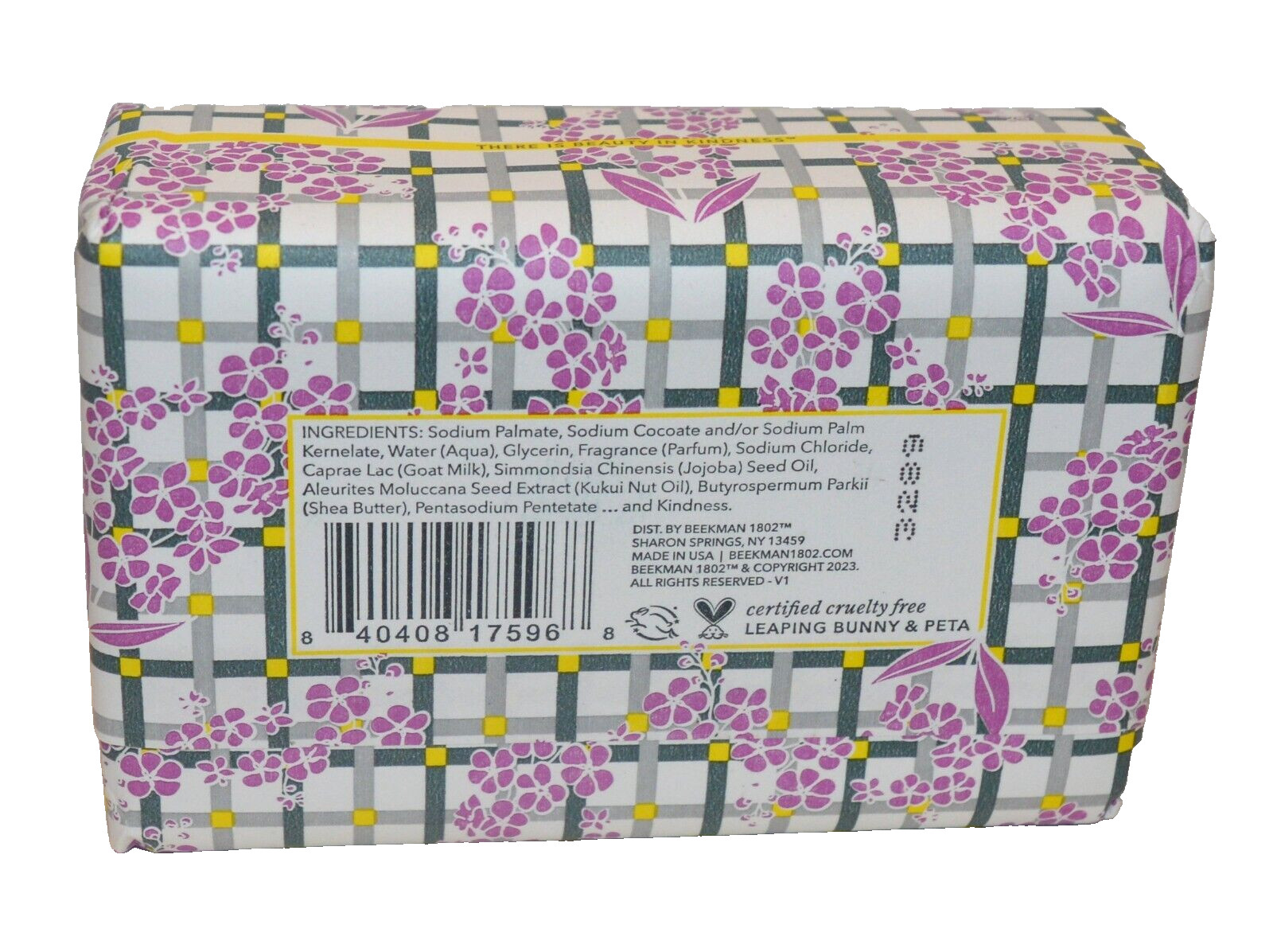 Beekman 1802 Goat Milk Soap Bar Lilac Dream Full Size 9 Oz Plaid Wrapper