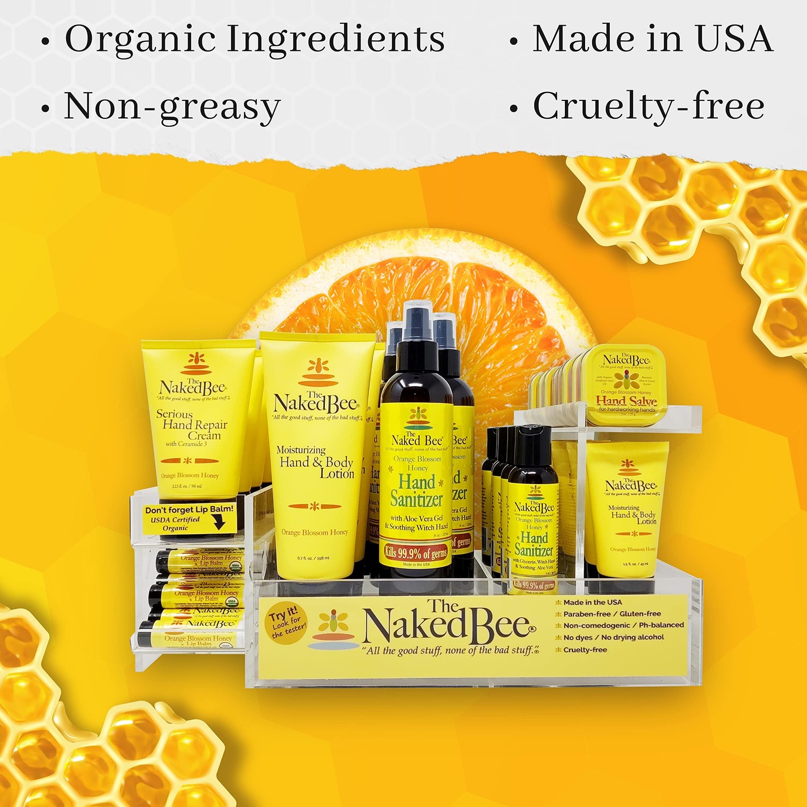 The Naked Bee Oatmeal Honey Triple Milled Soap, 5 Ounce, 6 Pack, Orange