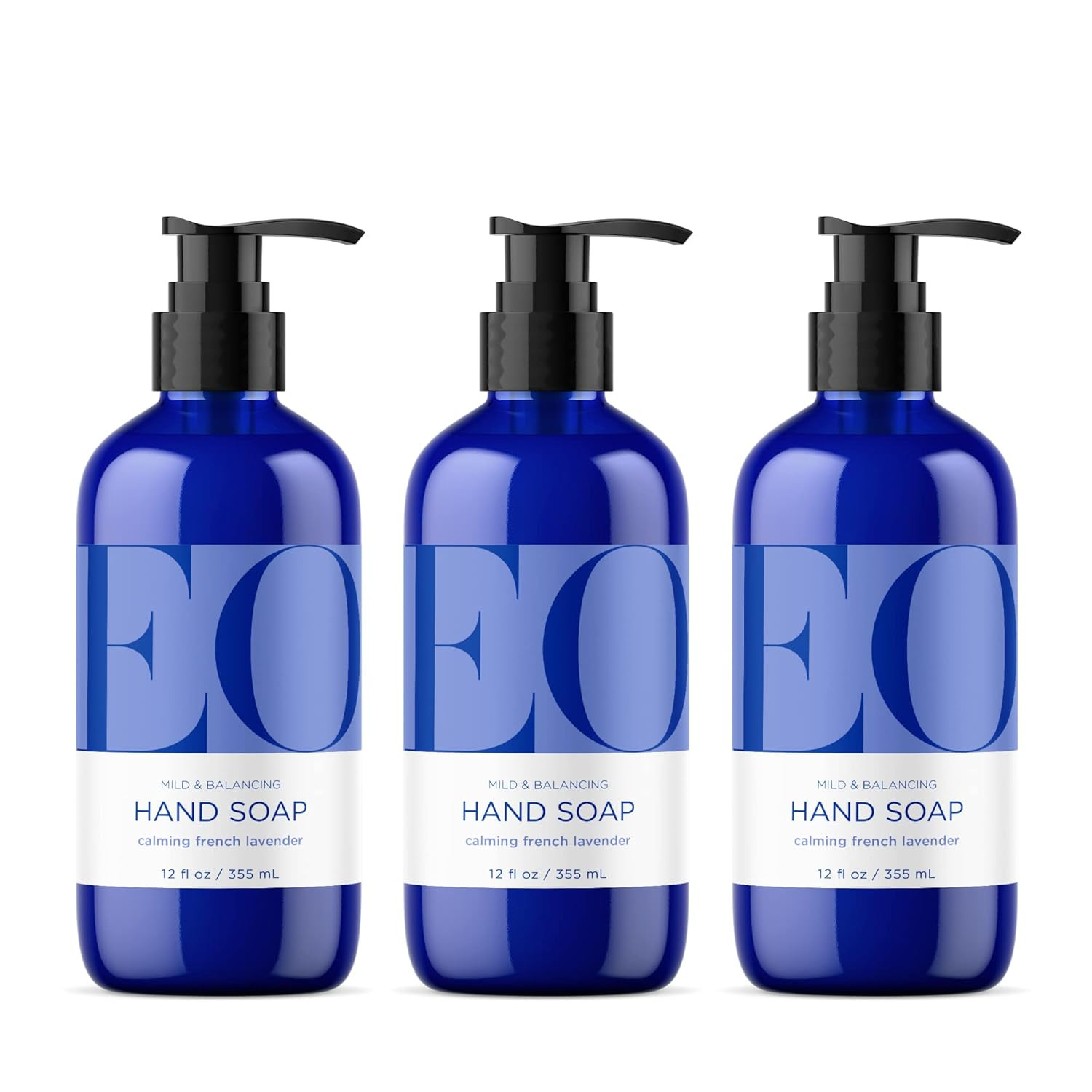 Organic French Lavender Liquid Hand Soap, 12 Ounce (Pack of 3)