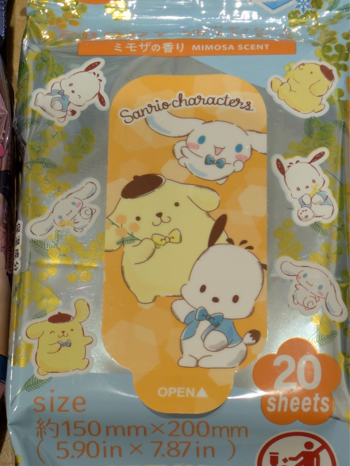 New Sanrio Character Body Sheets 4-Pack Set Wet Wipes Made in Japan Kawaii