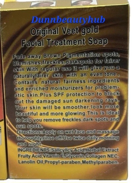 2pcs Veet Gold Facial Treatment Soap Whitening Magic Soap For Dark Spots 100g