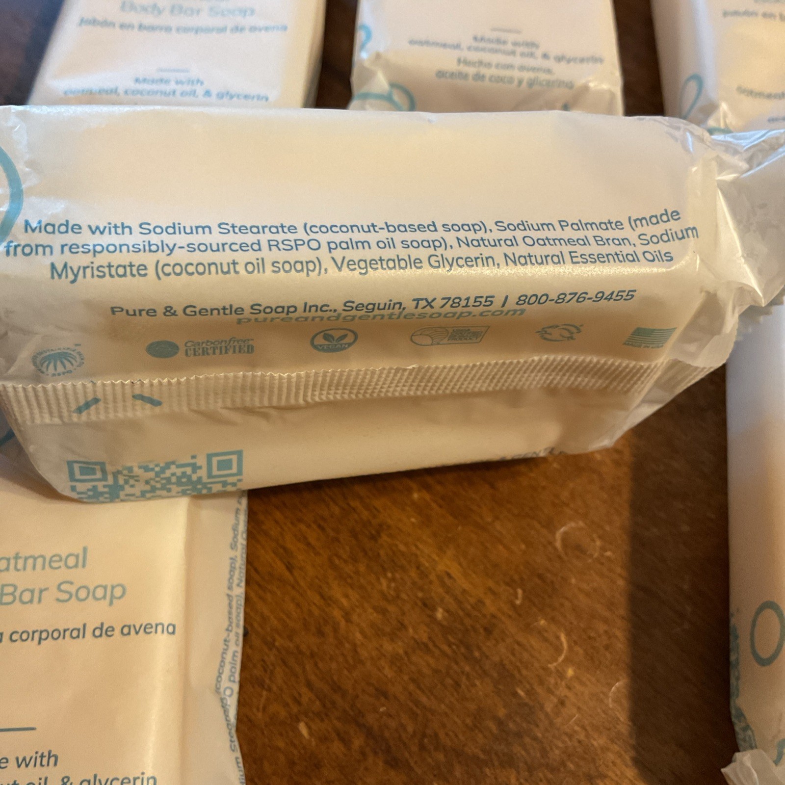 Pure & Gentle Soap Oatmeal Bath & Body Soap Bars Oat & Essential Oils 6 Bars