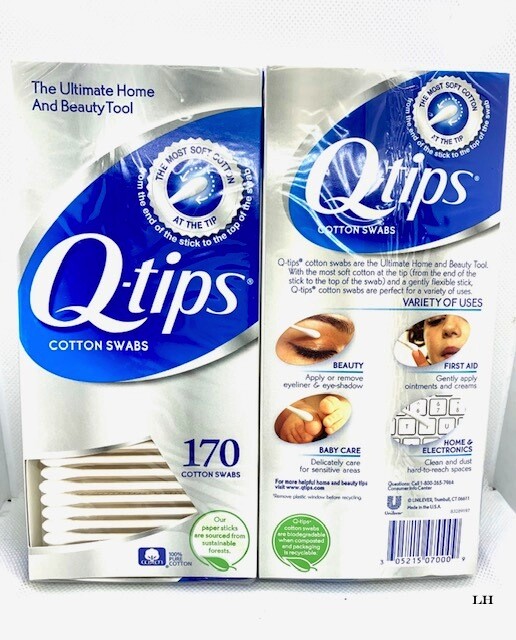 Q-Tips Cotton Swabs ( 2 Pack ) 170 each= 360 Cotton swabs