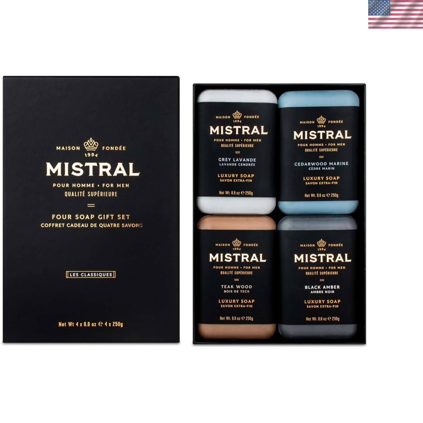 Men’s Bar Soap Organic, 4 Bar Set