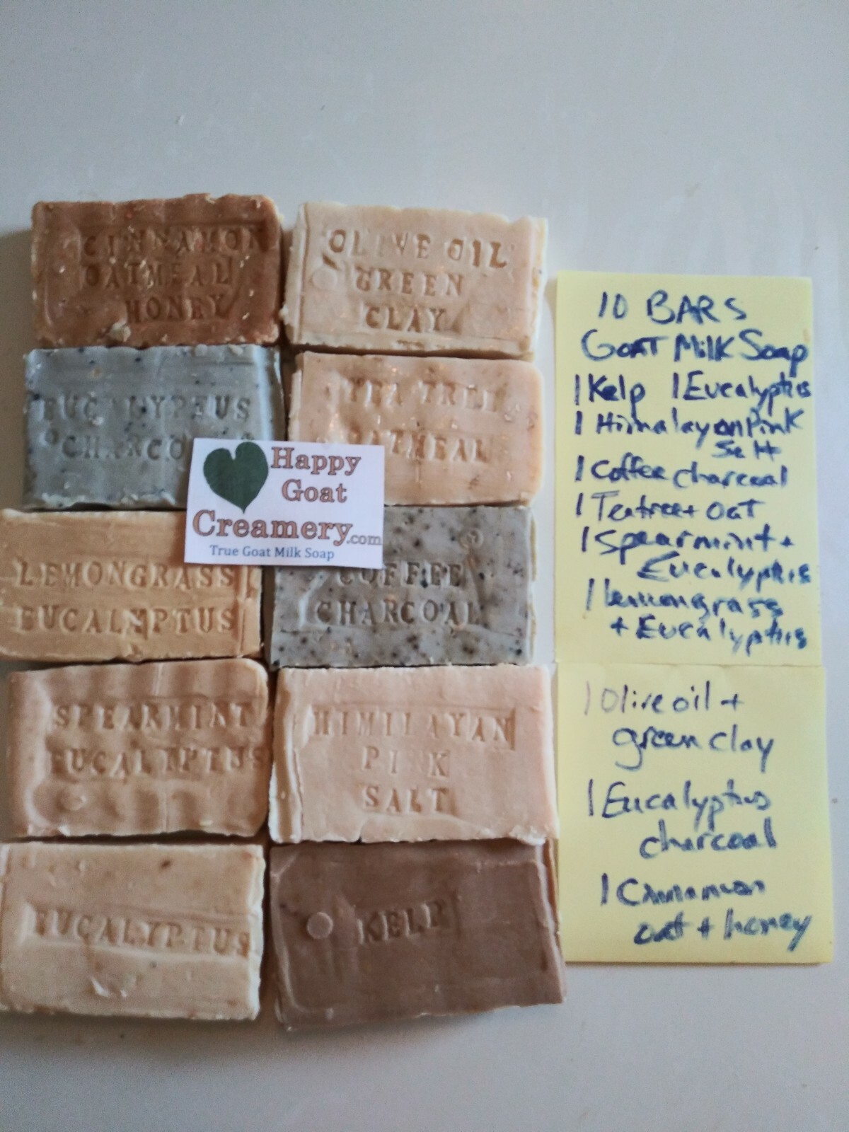 10 BARS GOAT MILK SOAP FREE SHIPPING HAPPY GOAT CREAMERY PURE ESSENTIAL OILS TOP