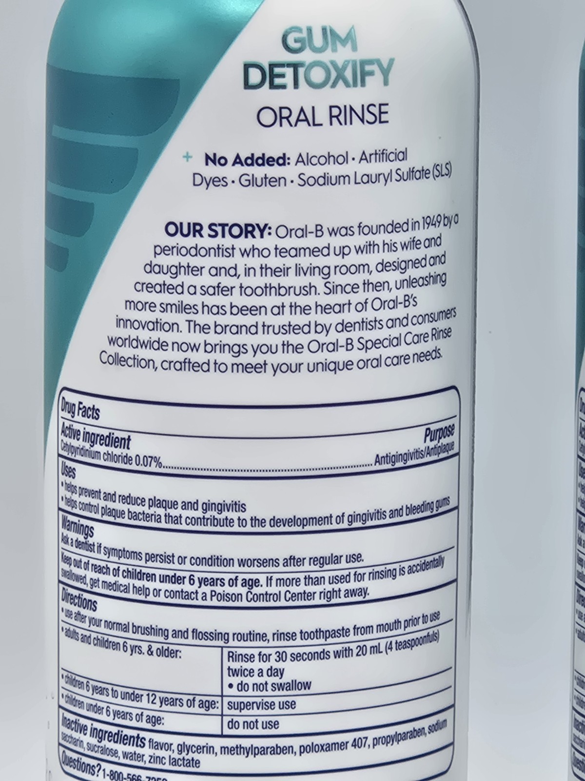 Oral-B Gum Detoxify Oral Rinse – Mild Mint – 2 Pack- 16 Fl Oz Each- Expires 7/27