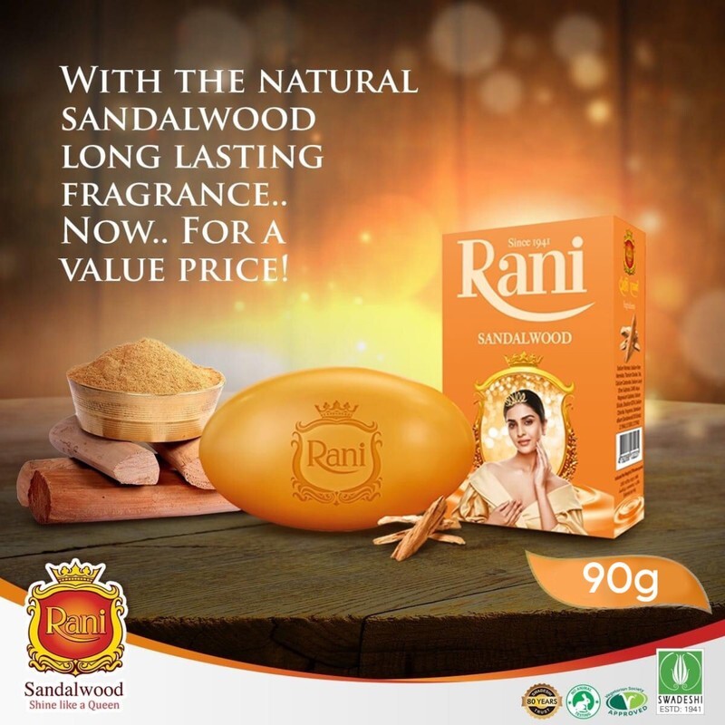 Rani Sandalwood Bathing Body Soap Ayurveda Natural Herbal Beauty Skin Glow 5 pcs