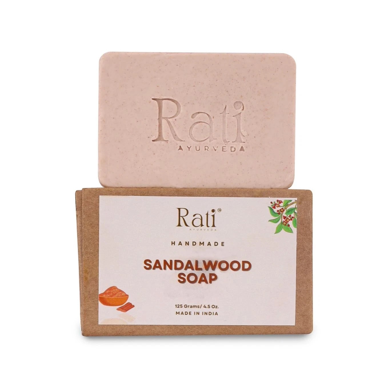Rati Ayurveda Sandalwood Soap For Soothing And Moisturizing Skin 125gm r108