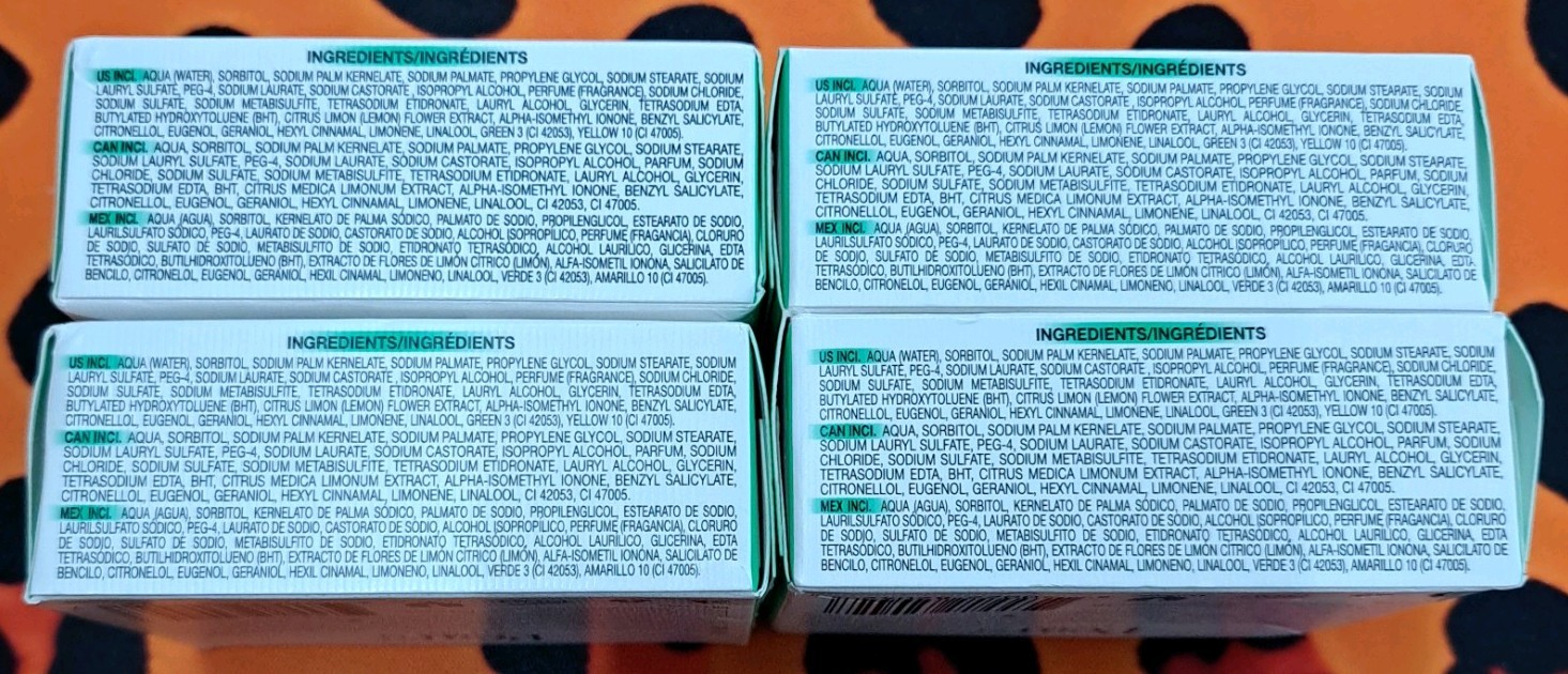 lot of (4) Pears Transparent Glycerin Bar Soap 3.53 Oz Each GREEN COLOR