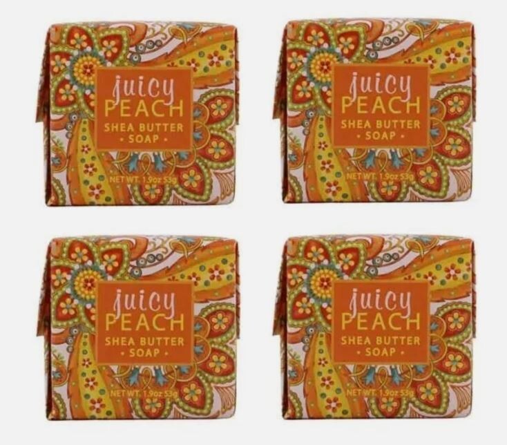 Greenwich Bay 1.9 oz Bar Soap, Juicy Peach – Set of 4