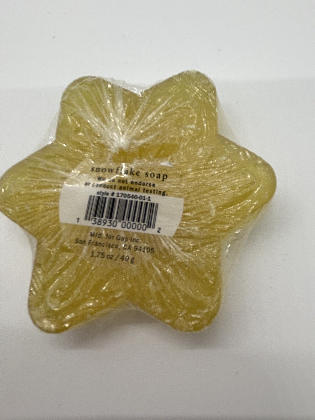 Gap snowflake holiday soap 1.75 Oz. Rare Discontinued New