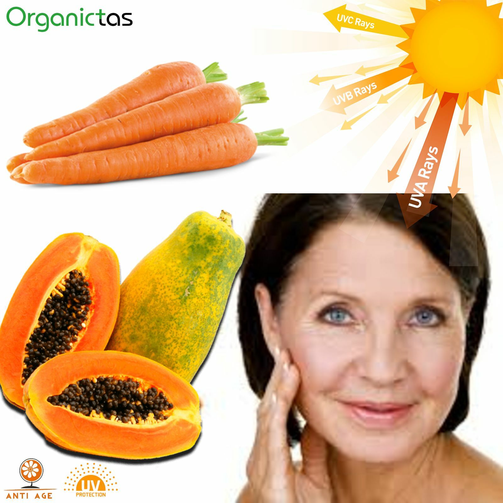 3x CARROT & PAPAYA Soap 60g / UV Protection, Anti-Ageing, Restore, Regeneration