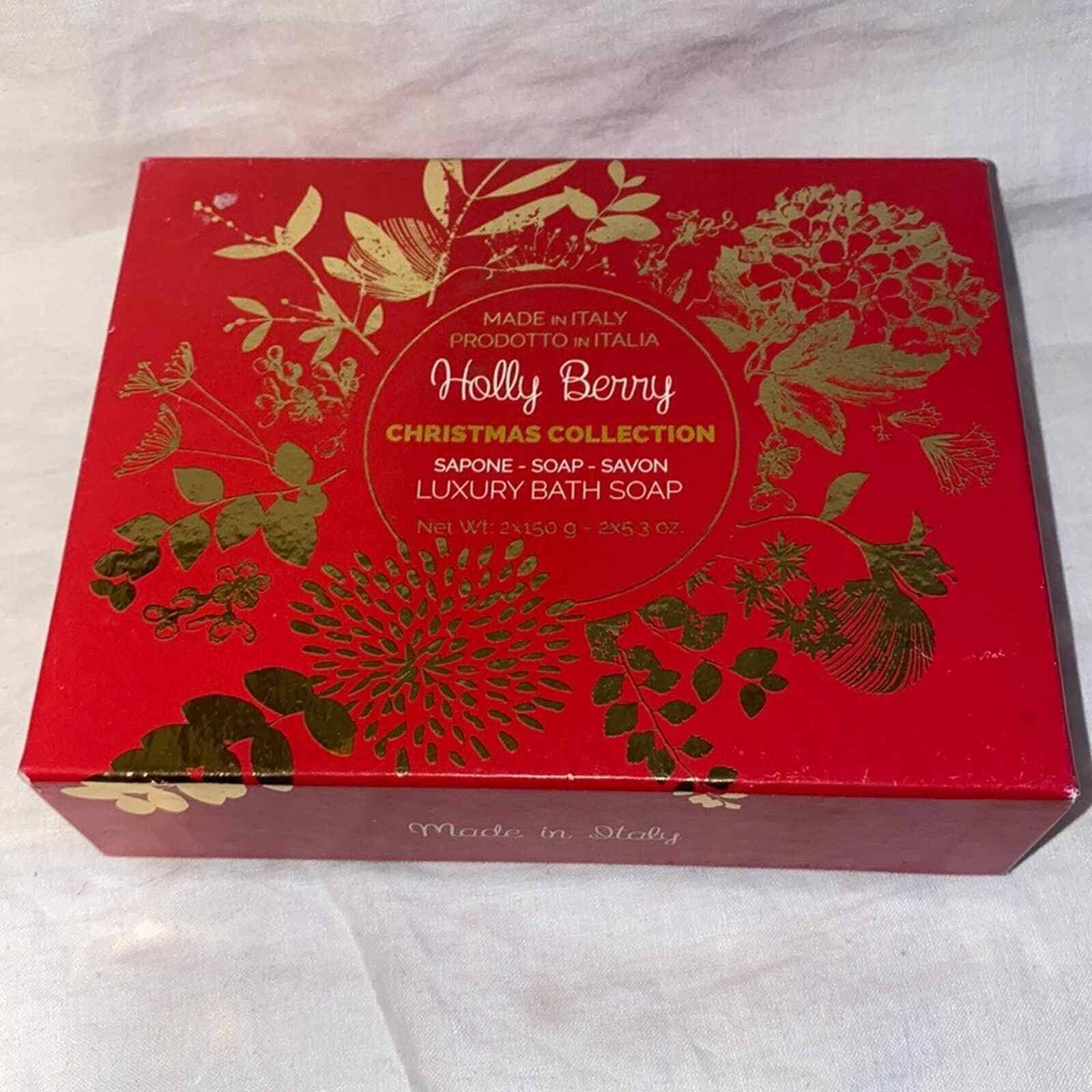 SAPONERIE MARIO FISSI Holly Berry Handmade Luxury Tuscan Soap- 2 bars