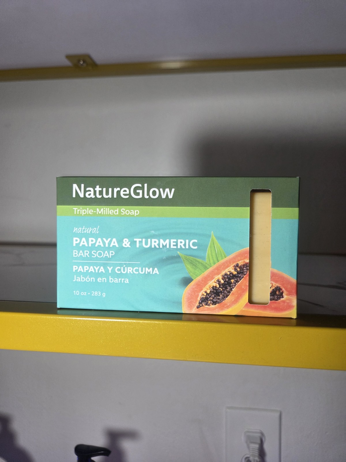 Natural Glow Turmeric And Papaya Bar Soap Triple Milled Soap Natural 10.oz.