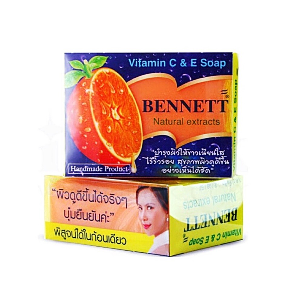 BENNETT Soap Natural Extracts Vitamin C & E Anti-Aging Skin Soap 130 g x 4 Pcs.