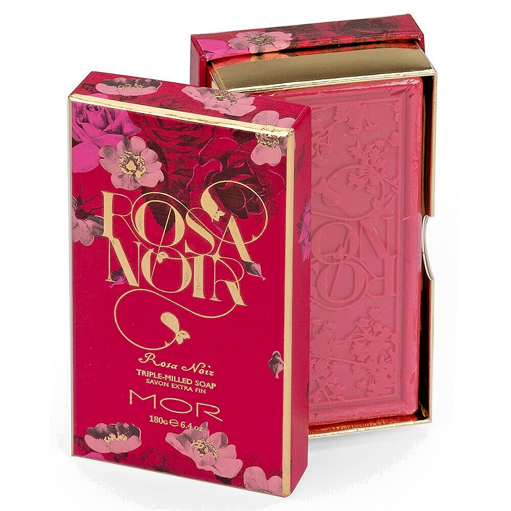 MOR BOUTIQUE “ROSA NOIR” 6.4OZ TRIPLE MILLED BAR SOAP, MADE IN AUSTRALIA
