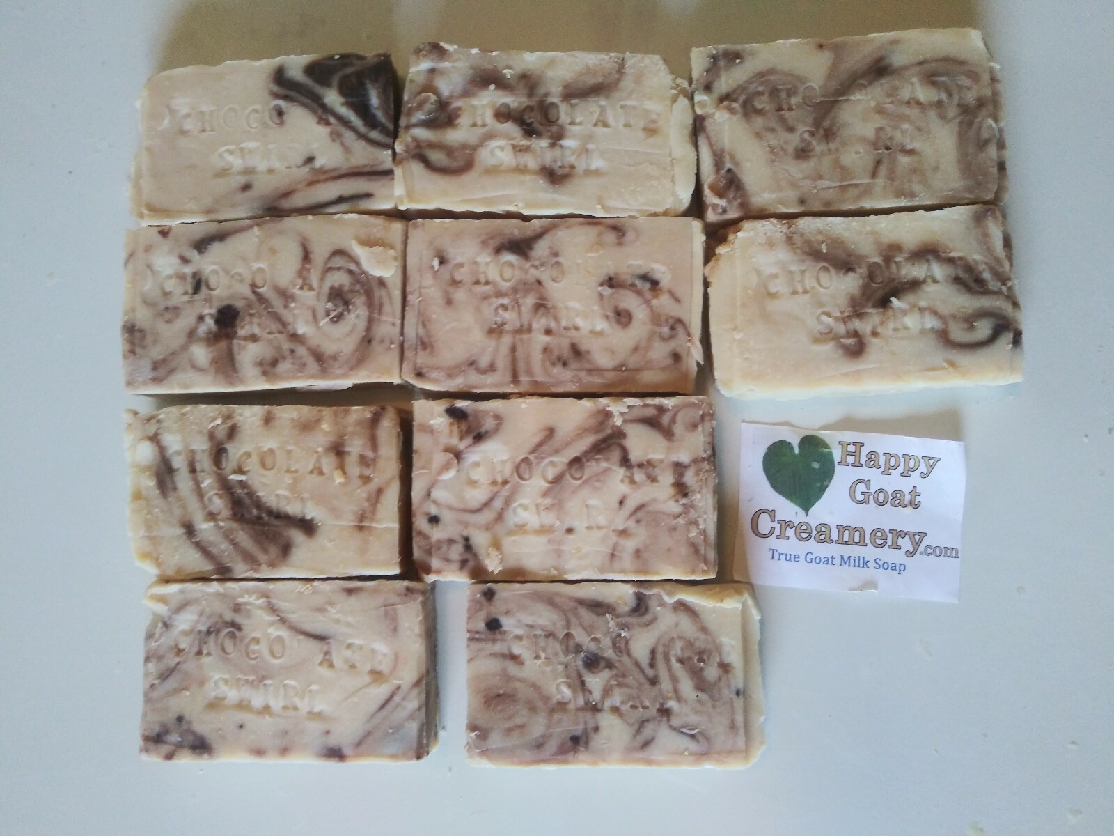 CHOCOLATE SWIRL COCOA BUTTER GOAT MILK SOAP HAPPY GOAT CREAMERY FOOD GRADE CHEAP