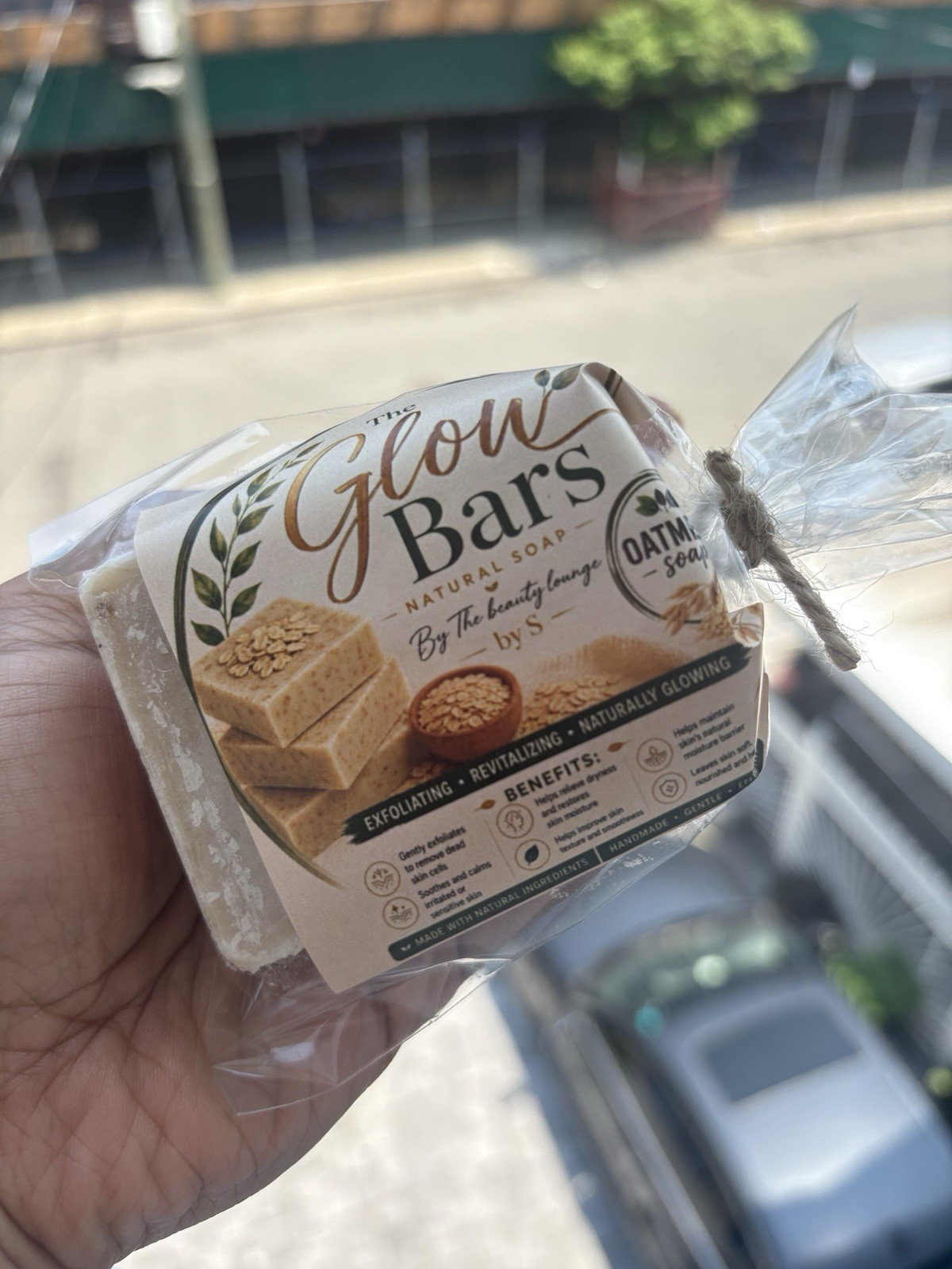 The Glow Bars Natural Soap | Handmade Exfoliating Oatmeal Body Bar 120 g