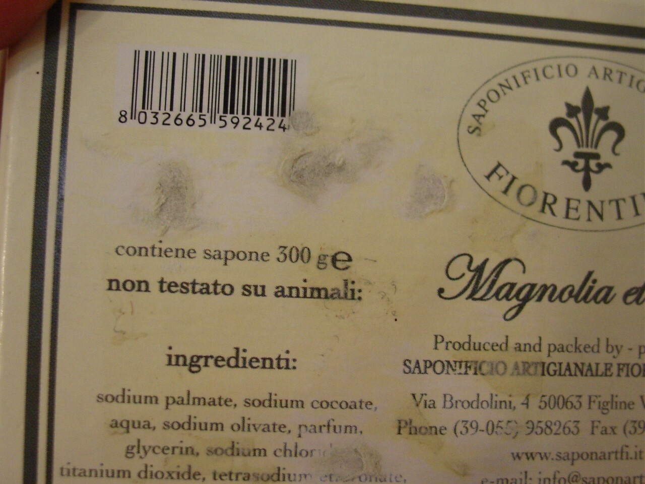 Saponificio Artiganale Magnolia and Lily Soap Handmade Bar 10.6 oz
