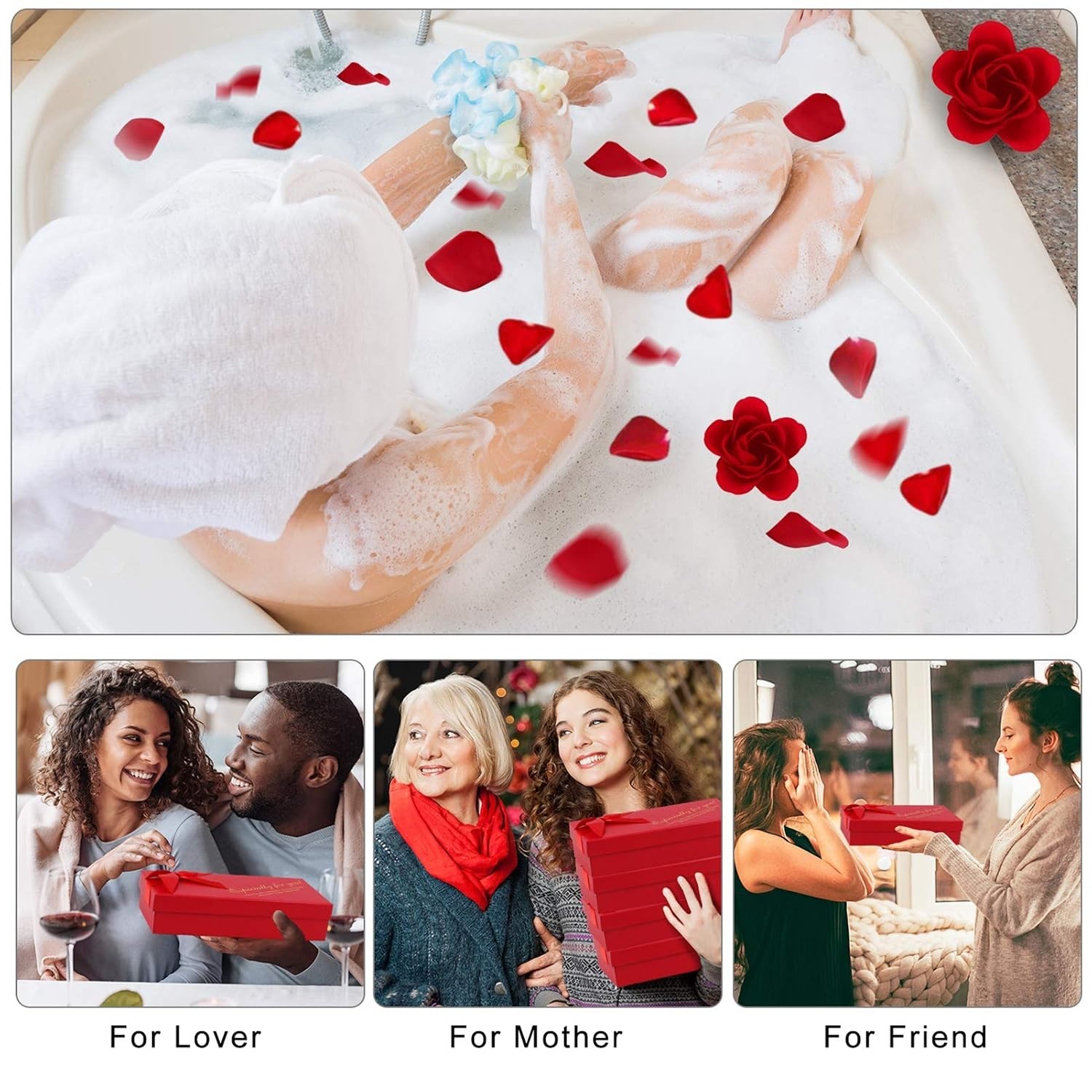 18PCS Gradient Red Rose Soaps – Ideal for Birthdays, Anniversaries & Valentine’s