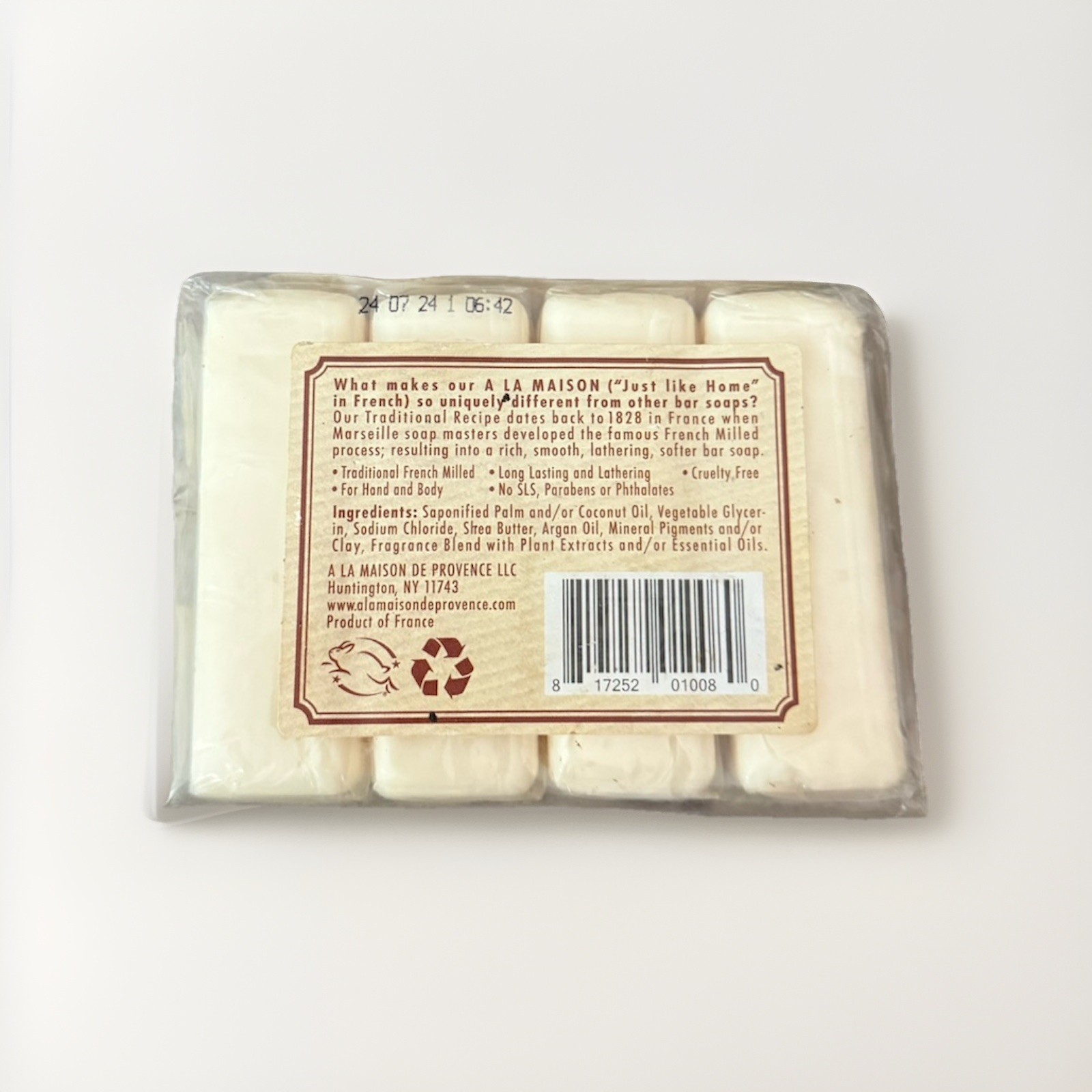 A La Maison Oat Milk Bar Soap Four Pack New 3.5oz Each
