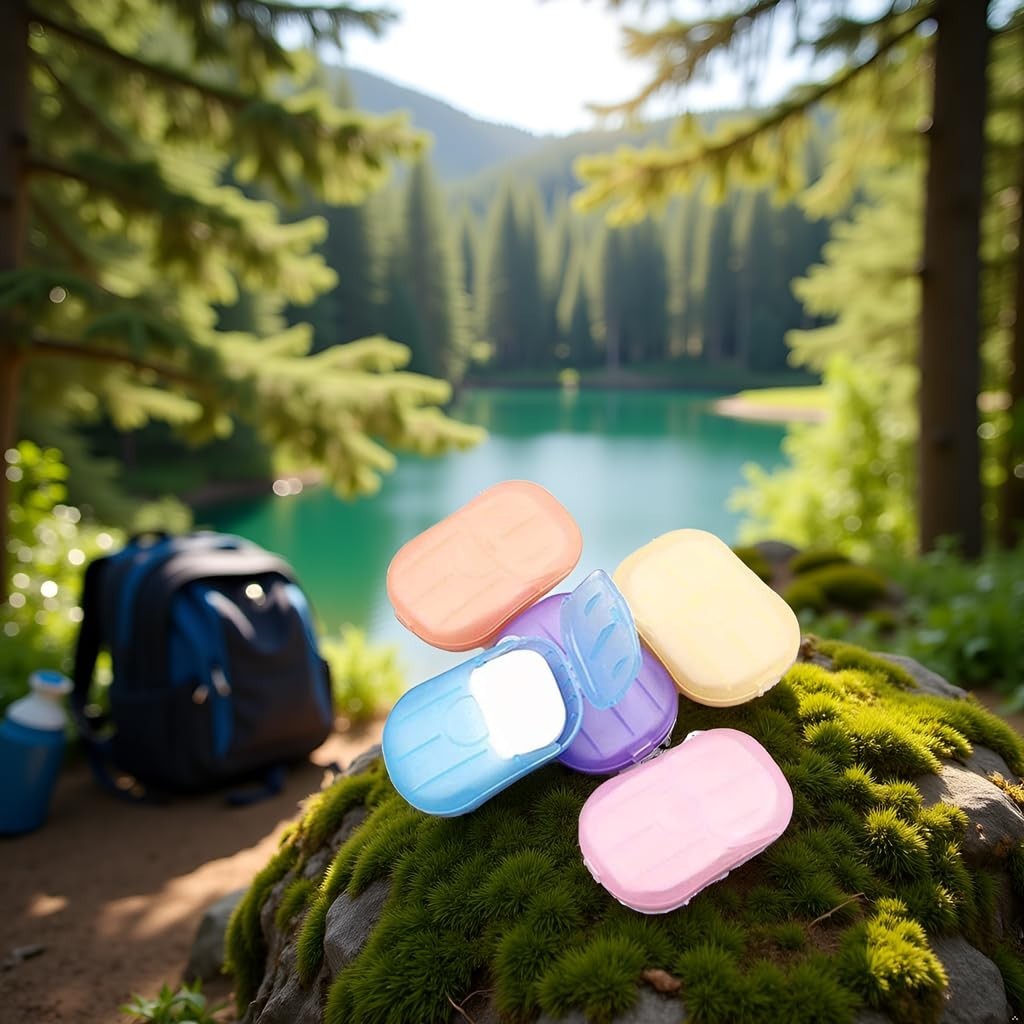 Portable Soap Sheets 5 Boxes Travel Paper Soap Hand Wash Camping Hiking Outdoor