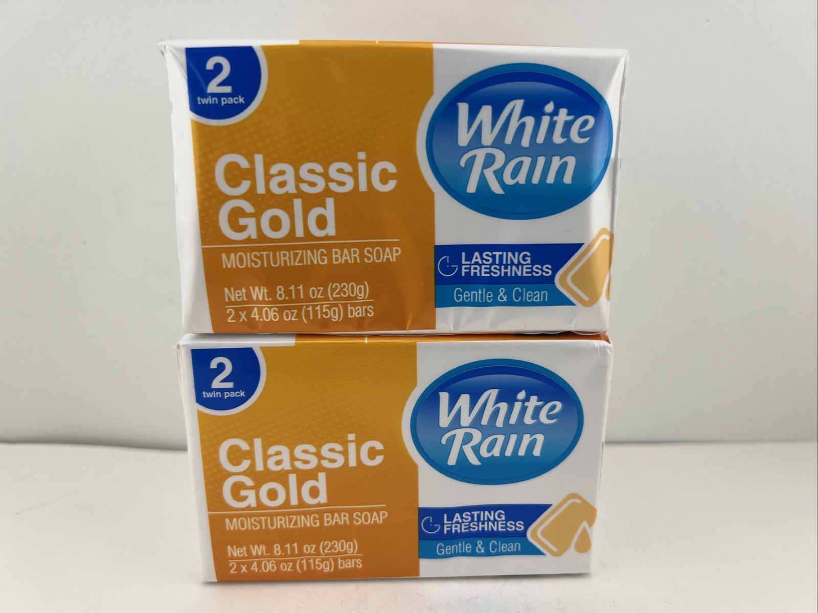 White Rain Bar Soap CLASSIC GOLD Lasting Freshness, 4 Bars Total – FREE SHIPPING