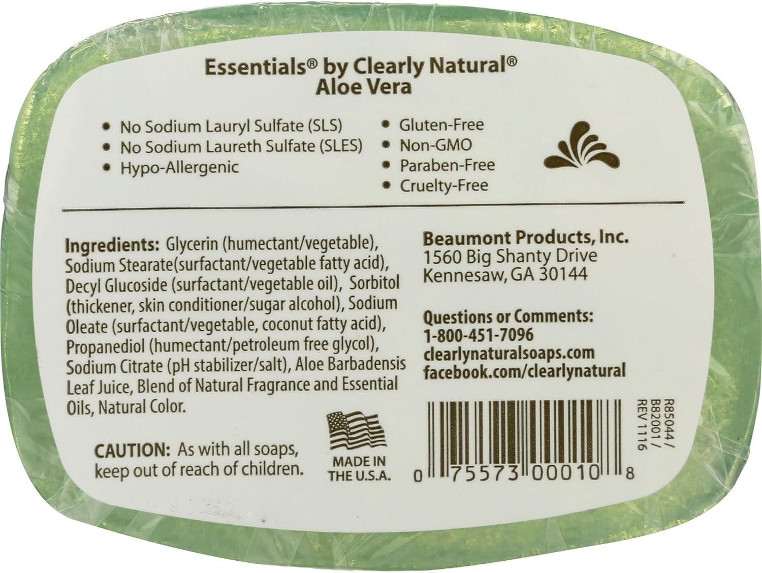 Essentials Aloe Vera Glycerine Soap 4 oz – Organic & Gentle for Sensitive Skin