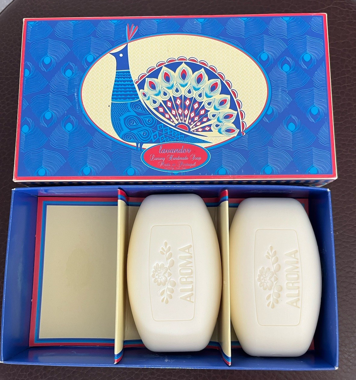 Lavender Aroma Aromatic Bar Soap Made in Portugal Gift 2 Soap Bars in Box
