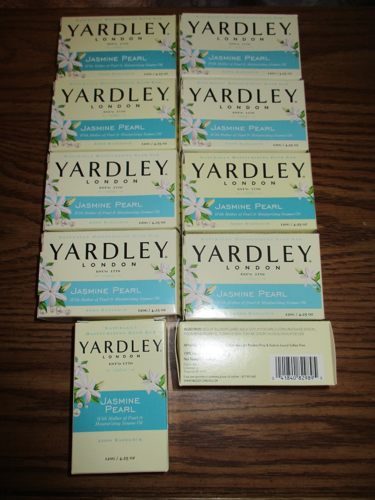 lot of 10 Yardley London Jasmine Pearl w Moisturizing Sesame Oil Bar Soap 4.25oz
