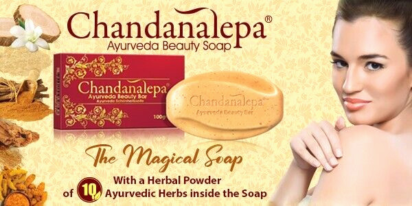 Ayurvedic Beauty Soap Herbal Ceylon Chandanalepa Body Face 100g Pimple Care