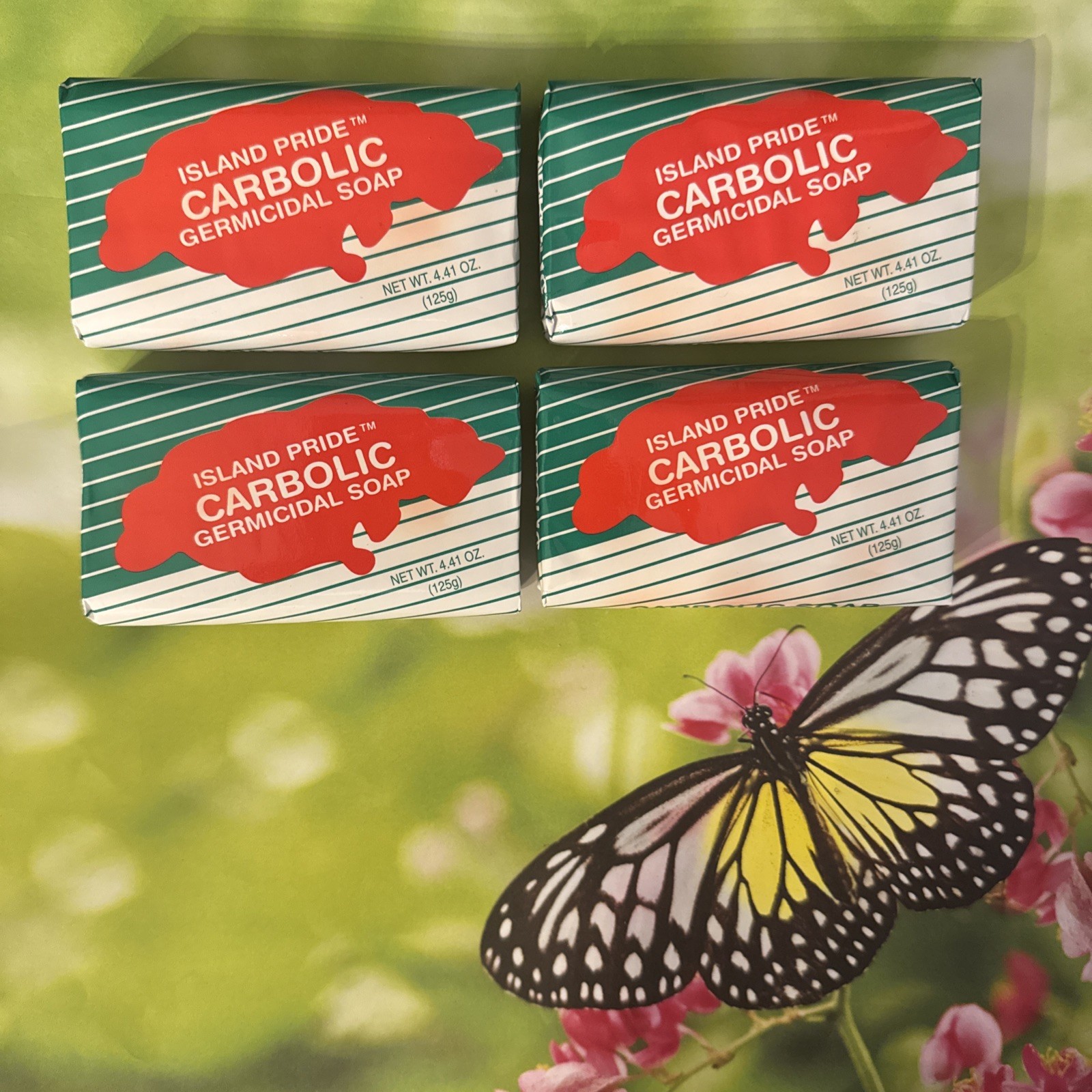 4 Bars Island Pride Carbolic Germicidal Soap 4.41oz Antibacterial Skin Cleanser